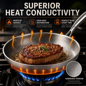 Wok <span class=keywords><strong>de</strong></span> <span class=keywords><strong>Titanio</strong></span> sin Químicos, Cocina Saludable, Sin Revestimiento Antiadherente, Libre <span class=keywords><strong>de</strong></span> PFOA y PTFE, Utensilio <span class=keywords><strong>de</strong></span> Cocina para Saltear - Product Image 1