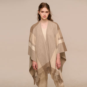 Innerlijke Mongolië 100% Wol Vrouwen Sjaal Sjaal Custom Designer Kwast Kasjmier Wol Poncho Cape - Product Image 1