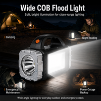 Lanterne de camping solaire rechargeable, projecteur LED portable, lampe de travail COB avec batterie externe, 7 modes pour les situations d'urgence en extérieur