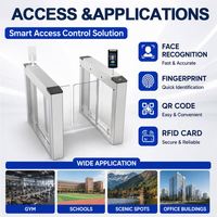 Torniquete de Alta Velocidad con Código QR y RFID, Sistema de Acceso Automático con Boletería, Barrera Giratoria Anticolisión para Exteriores, Certificado CE, para Gimnasios