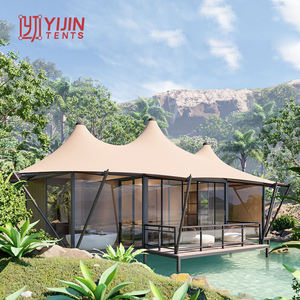 Tente de glamping de luxe légère, imperméable, en PVC, à structure hexagonale, pour toutes les saisons, idéale pour les déserts secs - Product Image 2