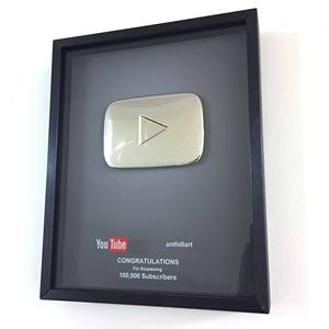 Vendita calda trofeo gioco personalizzato pulsante di metallo targa premio <span class=keywords><strong>youtube</strong></span> targa - Product Image 3