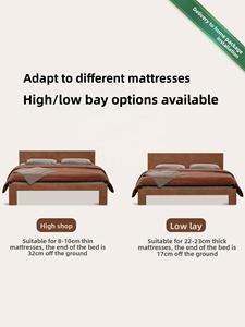 Estrutura de Cama King Size em Carvalho Sólido Premium, Estilo Nórdico Escandinavo Moderno Minimalista, Cama Plataforma de Madeira Real para Quarto Principal SMC151 - Product Image 6