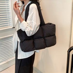 Tas Tote Kapas Berlapis Kapasitas Besar Model Terbaru <span class=keywords><strong>2026</strong></span> untuk Wanita, Tas Selempang Santai Trendy, Tas Tangan dengan Ritsleting - Product Image 4