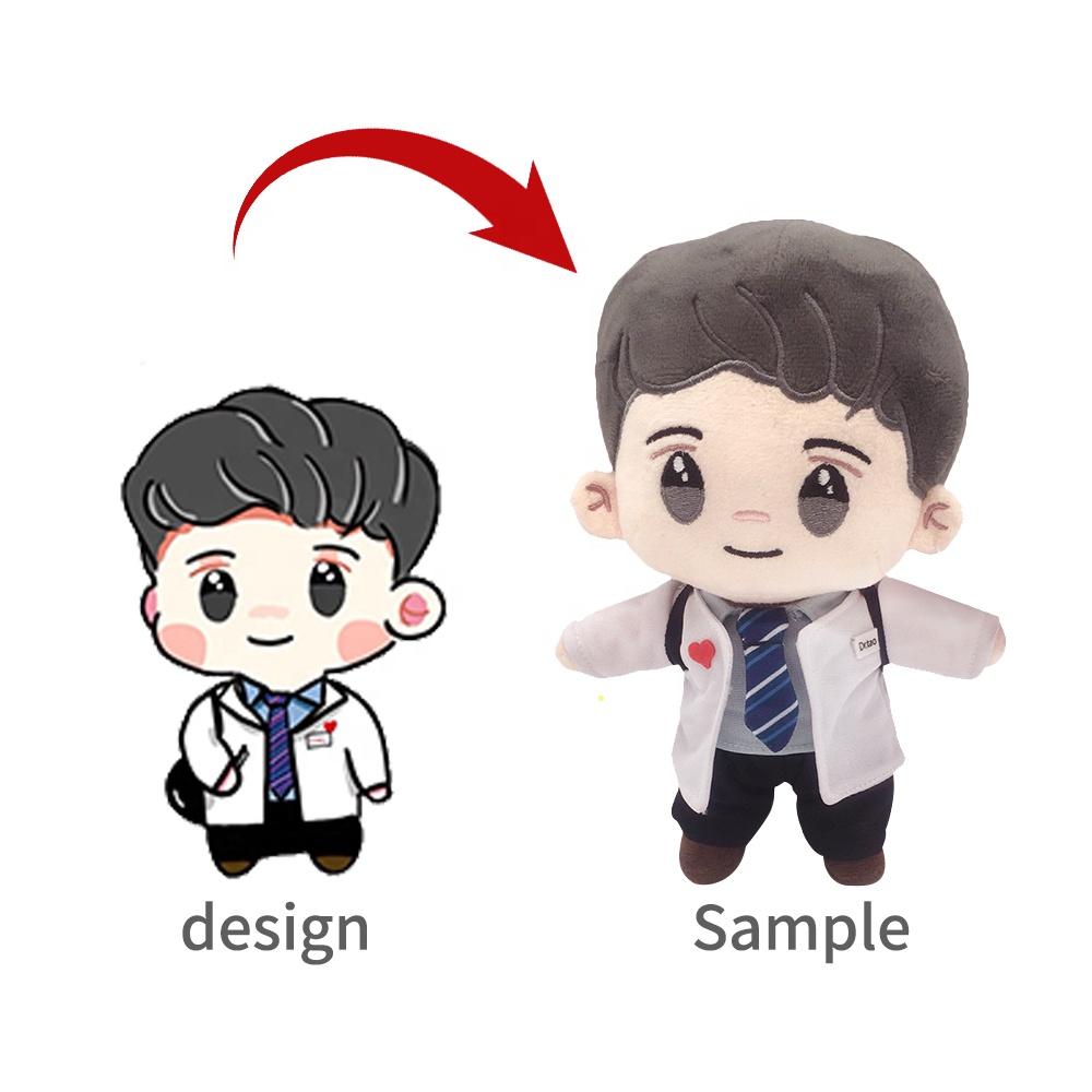 Производитель OEM No MOQ Plushie, индивидуальная плюшевая игрушка, куклы Kpop Idol, персонализированные плюшевые талисманы из фильма, плюшевые игрушки