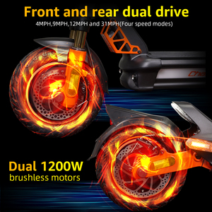 Monopattino Elettrico Fuoristrada 2400W 48V 24Ah con Doppio Motore Pieghevole per Adulti ad Alta Potenza <span class=keywords><strong>e</strong></span> Velocità - Product Image 4
