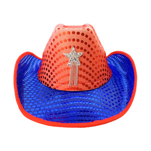 Chapeau <span class=keywords><strong>de</strong></span> cowboy Mardi Gras brillant à paillettes colorées pour les fans <span class=keywords><strong>de</strong></span> football, accessoire <span class=keywords><strong>de</strong></span> costume pour <span class=keywords><strong>le</strong></span> Mardi Gras, chapeau <span class=keywords><strong>de</strong></span> costume pour les matchs <span class=keywords><strong>de</strong></span> football - Product Image 6