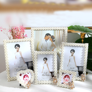 Cadre <span class=keywords><strong>photo</strong></span> <span class=keywords><strong>de</strong></span> mariage 8x10 avec perles et diamants, cadre <span class=keywords><strong>photo</strong></span> <span class=keywords><strong>de</strong></span> table pour cadeaux <span class=keywords><strong>de</strong></span> mariage - Product Image 3