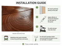 Panneaux muraux 3D en bois massif sculpté, résistants à l'humidité, anti-corrosion, faciles à installer, décoration intérieure moderne