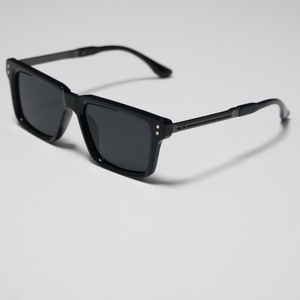 Lunettes de soleil polarisées carrées pour hommes JW-6011P, verres TAC UV400, monture en plastique et métal, noires, protection solaire pour la conduite en extérieur - Product Image 3