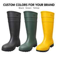 Bottes de pluie professionnelles en PVC personnalisées EN ISO 20347 avec doublure en nylon antibactérien pour l'agriculture, le jardinage, la pêche – Vente en gros