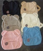 Nouveau Sac à Dos Scolaire en Peluche pour Enfants, Doublure Polyester, Sac à Dos de Dessin Animé Tendance Décontracté avec Oreilles d'Ours