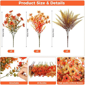 Jinhe Crafts - Flores Artificiales, Helechos, Eucalipto, Decoración para el Hogar de Plástico, Accesorios para Bodas, Estilo Vintage, Estilo Instagram - Product Image 5