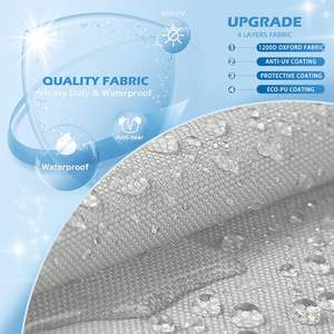 Copertura Impermeabile per Ormeggio e <span class=keywords><strong>Motore</strong></span> OBD 300DPU, Resistente, Adatta al Traino, in Tela di Poliestere Grigia di Grado Navale, Larghezza >120 pollici, 14'-18' - Product Image 3