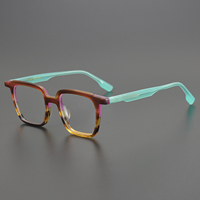 Montures de lunettes de vue en acétate irrégulier de haute qualité, monture complète, colorées bleu et blanc, essentielles pour les fêtes décontractées, pour adultes, style diamant