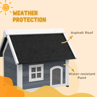 Maison pour chat en bois imperméable pour l'extérieur, abri pour petits animaux résistant aux intempéries avec toit en asphalte pour chats d'extérieur