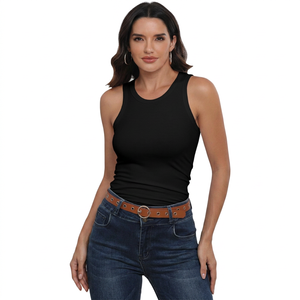EVERGREEN Women's Tank <b>Top</b> 100% Cotton Knitted Eco-Friendly Soft Breathable Summer OEM Bulk Wholesale Custom Printed <b>Feathers</b> - Product Image 1