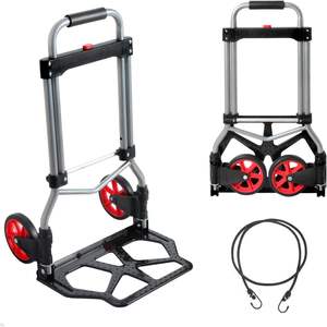 Draagbare Industriële Stalen Handkar Telescopisch Handvat 240 Pond Capaciteit Twee 6 "Nylon + Rubberen Wielen Plastic Platform Trolley Oem - Product Image 1