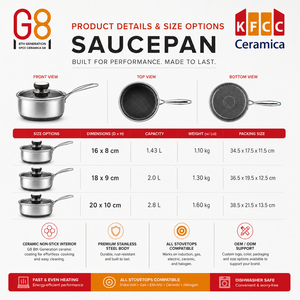 Marmite à soupe en céramique nid d'abeille antiadhésive KFCC G8 sans PFAS, PTFE, PFOA, <span class=keywords><strong>compatible</strong></span> induction, fournisseur en gros - Product Image 3