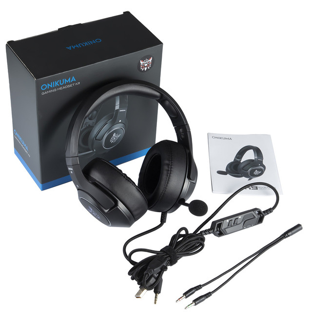 ONIKUMA K9 Gaming Headphone Stereo Headset for Xboxes One PS4 Laptop With Microphone Light Wired PC Earphones