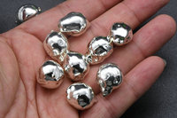Perle d'eau douce naturelle de haute qualité, couleur argent, Barque de placage, perles en vrac pour la fabrication de bijoux de bricolage