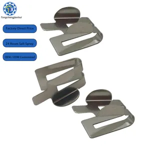 Custom Made Sheet Metal Fabrication Stamping Nickel Plated Steel Aaa Spring Contact Clip For Battery Holders