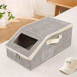 Stackable Cap Storage with Clear Lid Drawer & Flip-Top Access Space-Saving Hats <b>Box</b> for Closet - Product Image 2