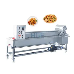 Oil and water separation frying machine automatic snack food belt conveyor continuous fryer