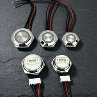 Nouveau bouton-poussoir miniature plat en métal de 16 mm, 1NO, momentané, IP65, corps ultra fin, interrupteur à bouton-poussoir