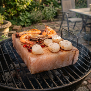 Placa de Sal Rosa del Himalaya de la Mejor Calidad para Cocinar BBQ, con Soporte de Hierro/Acero Inoxidable, Premium para Exportación - Product Image 1