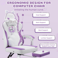 Cadeaux de Noël, chaise de jeu mignonne, chaises de bureau ergonomiques pour adultes avec repose-pieds