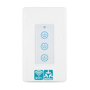 Interrupteur mural intelligent Wi-Fi 3 gangs MT-1231MN11 Matter avec panneau tactile en verre (norme US) – Prise en charge de la commande vocale et de la télécommande via application - Product Image 1