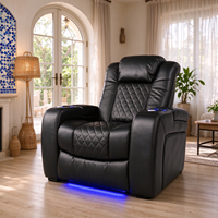 Fauteuil inclinable électrique ergonomique moderne avec fonction massage et porte-gobelets pour salon