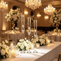 Chandelier moderne en acrylique transparent, haut et conique, pour la décoration des couloirs de mariage et des tables de salle à manger