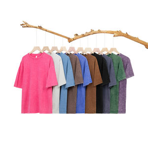 เสื้อยืดคอตตอนคุณภาพสูง 240 กรัม หนัก ทนทาน สไตล์วินเทจ ล้างสีแบบแอซิดวอช พิมพ์โลโก้ตามสั่ง เสื้อผ้าสตรีทแวร์ทรงโอเวอร์ไซส์ สำหรับผู้ชาย - Product Image 1