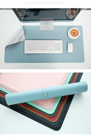 Tapis de Souris en Cuir Imperméable avec Bordure Cousue Simple Face, Tapis de Bureau Anti-Rayures pour Postes de Travail 600x300mm, Conforme FCC