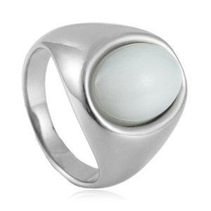 Anillo de Piedra Natural Ovalada de Oro Amarillo para Hombre, Diseño Geométrico, Joyería de Regalo, 24 mm - Product Image 2