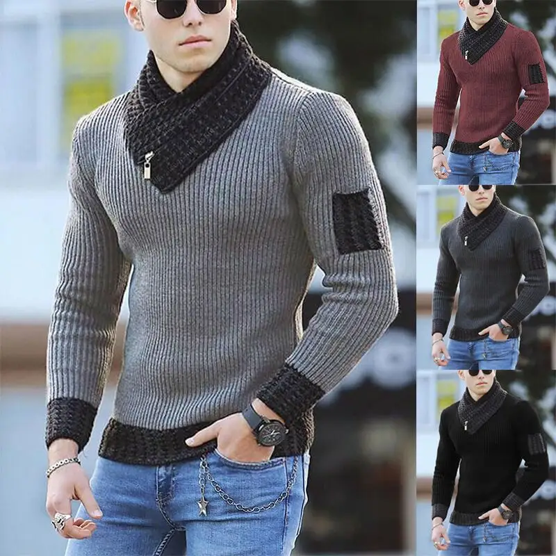 पुरुषों फैशनेबल थर्मल सर्दियों शरद ऋतु स्वेटर आदमी शांत खींच से अधिक स्वेटर