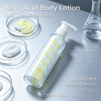 Crème Corporelle Éclaircissante et Hydratante à l'Acide Kojique Marque Privée OEM ODM Personnalisée Effet Tourbillon Bicolore Crème Glacée