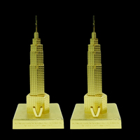 Ornement en métal 3D d'architecture célèbre, artisanat fin, gravure de logo personnalisé, style traditionnel et moderne, objet de collection pour exposition