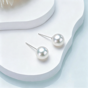 Boucles d'oreilles en platine PT950 avec perles d'eau de mer japonaises Akoya, 8,5-9 mm, parfaitement rondes, à l'éclat miroir, pour femmes - Product Image 3