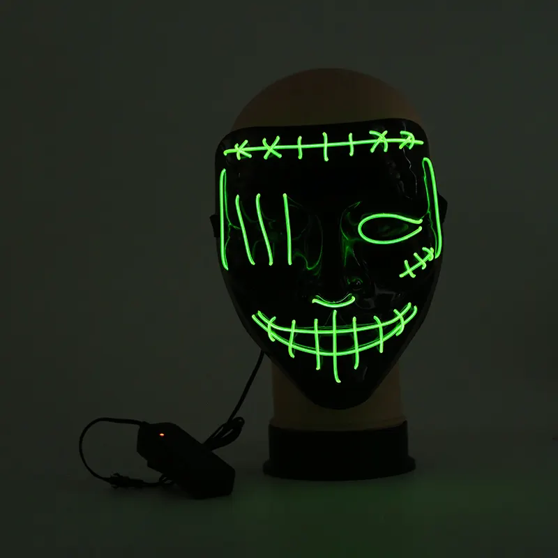 Nuova versione maschera di fornitura per feste maschere facciali a LED per bambini e adulti divertente festa di carnevale maschera luminosa giocattoli luminosi