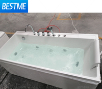 Baignoire de spa intérieure Jacuzzis Baignoire de massage 1 personne Installation autoportante Robinets de baignoire en acrylique Baignoires d'extérieur