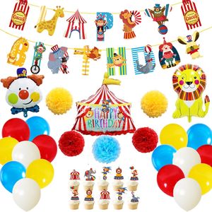 Bannière de ballons sur le thème du carnaval et du cirque Hstyle, pompons en papier, ballon de <span class=keywords><strong>clown</strong></span> de carnaval, décoration de fête d'<span class=keywords><strong>anniversaire</strong></span> joyeuse SET411 - Product Image 6