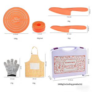 Ensemble de pâtisserie pour enfants de 46 pièces avec tablier, boîte de rangement, outils en silicone de qualité alimentaire pour les tout-petits, cuisine d'imitation, meilleur cadeau pour les petits chefs - Product Image 4