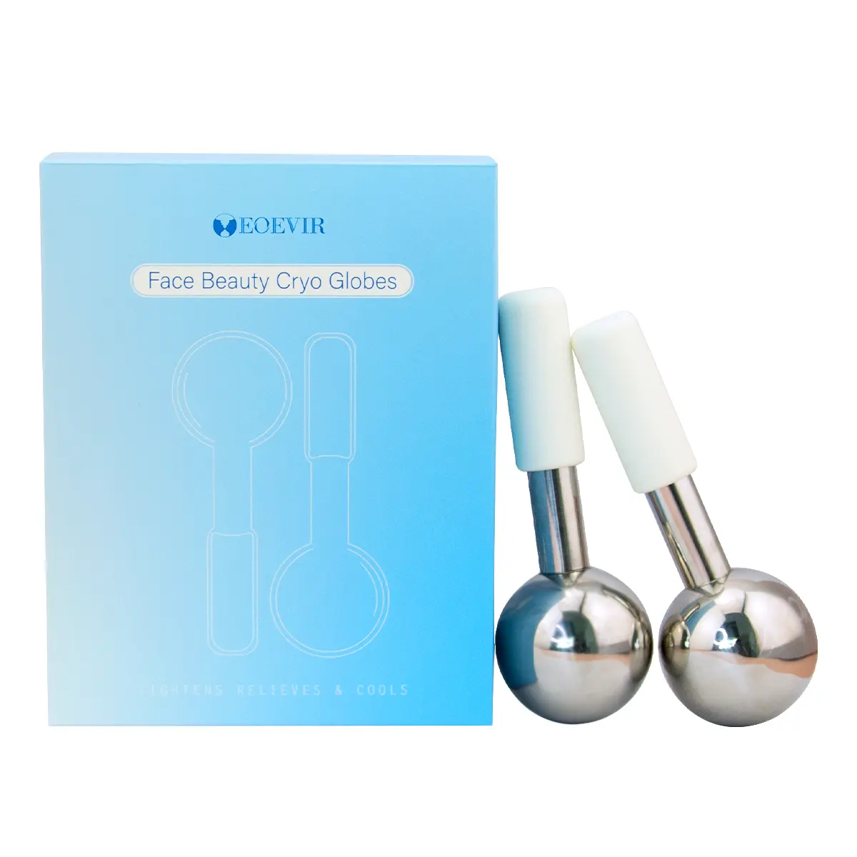 Cryo Stainless Steel Metal Cooling Globes Ice Magic Facial Globes for face Massager