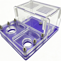 Fourmilière plate en acrylique transparente, pratique et soignée, multi-tailles, pour élevage en intérieur, avec tour d'eau intégrée, durable