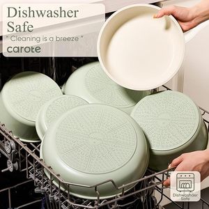 Geling Vente en gros d'ensembles de batterie de cuisine en aluminium vert antiadhésif, prix d'usine, 25 pièces, casseroles <span class=keywords><strong>à</strong></span> induction et poêles <span class=keywords><strong>à</strong></span> <span class=keywords><strong>frire</strong></span> - Product Image 6