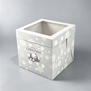 6 to 12 Inch Corrugated Cardboard Paper Packaging <b>Cake</b> Box with Window - Product Image 1