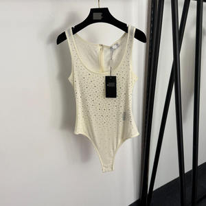 ชุดบอดี้สูทแบบสายเดี่ยวรัดรูป ประดับคริสตัล โชว์หลัง สไตล์ INS รุ่นใหม่ประจำฤดูร้อน 2026 ผ้าแห้งเร็ว สำหรับผู้หญิง - Product Image 3